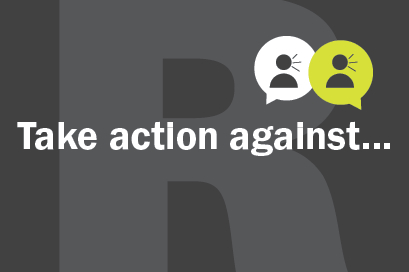 picture that reads take action against